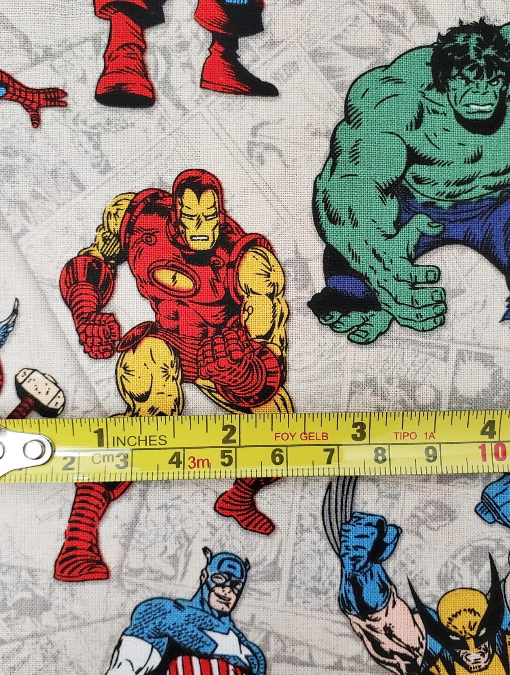 Avengers Marvel Cotton Fabric Thor Spiderman Ironman Hulk sold By The Yard - Picture 5 of 5